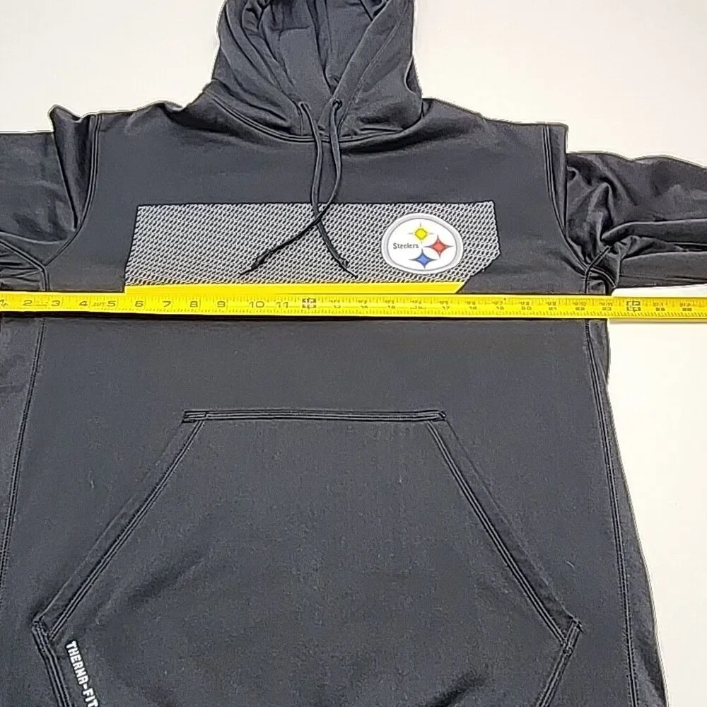 Nike Pittsburgh Steelers Hoodie Sweatshirt Men Medium Black Football NFL Therma